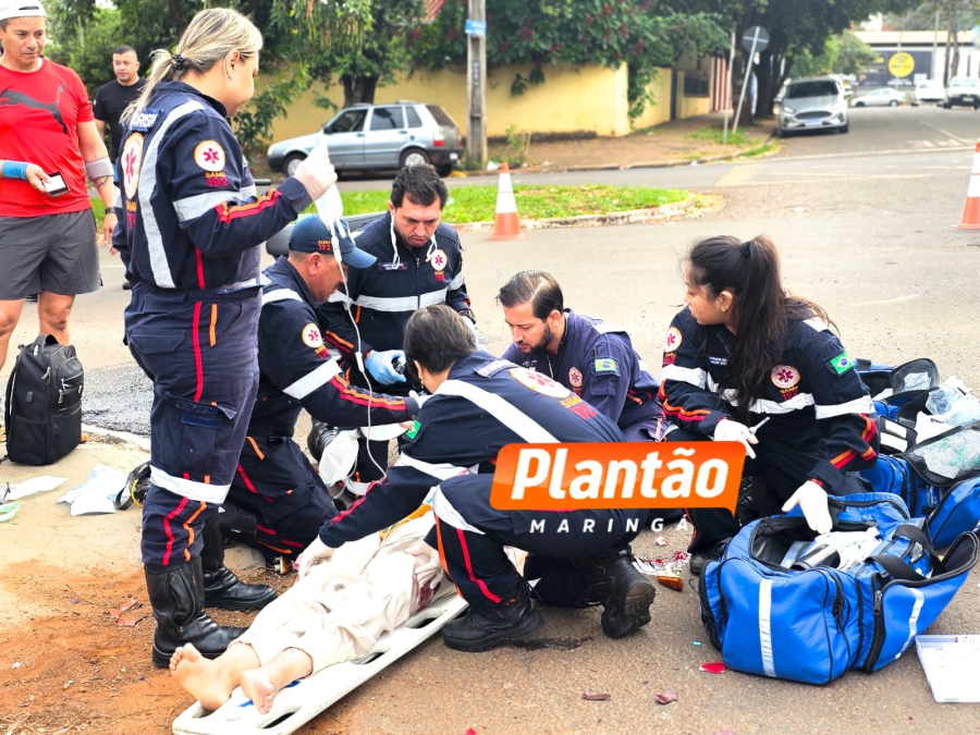 Mulher de 29 anos sofre traumatismo craniano e é intubada após grave acidente em Maringá