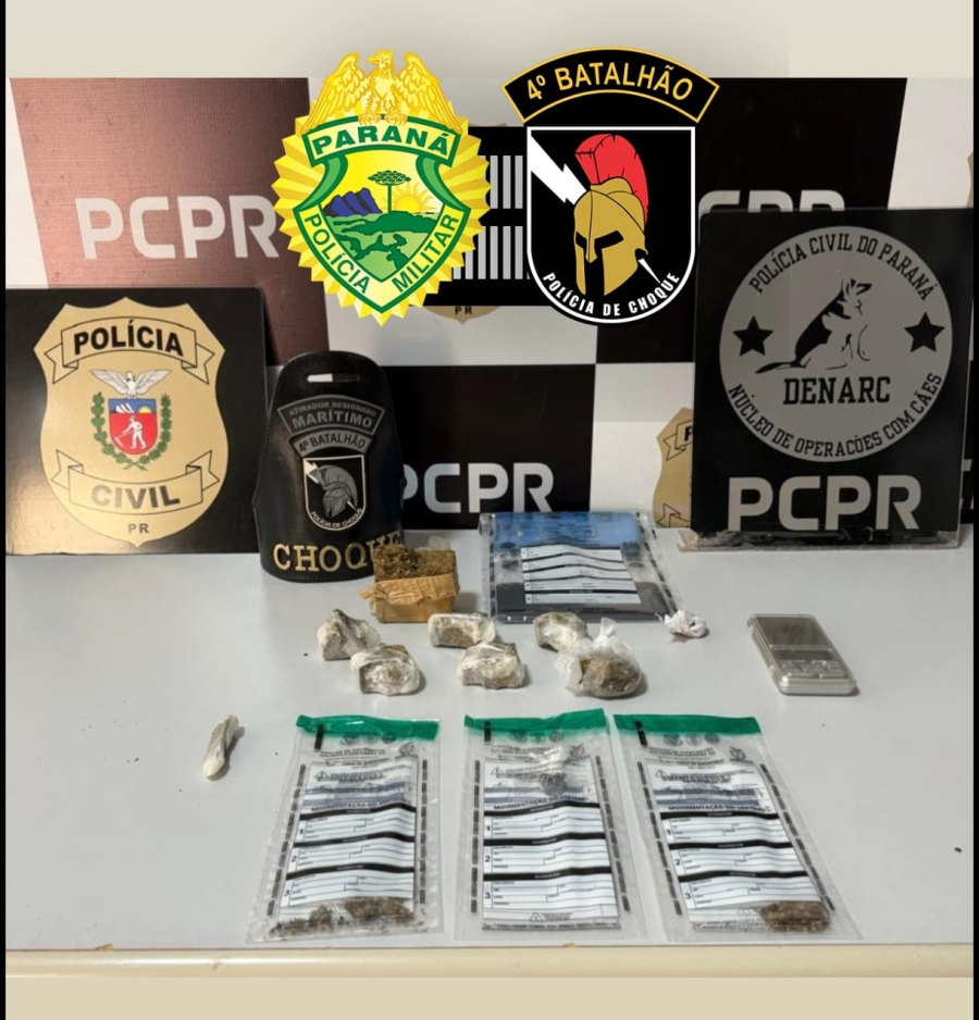 Ação Integrada da PMPR e DENARC Resulta na Prisão de Homem por Tráfico de Drogas em Maringá