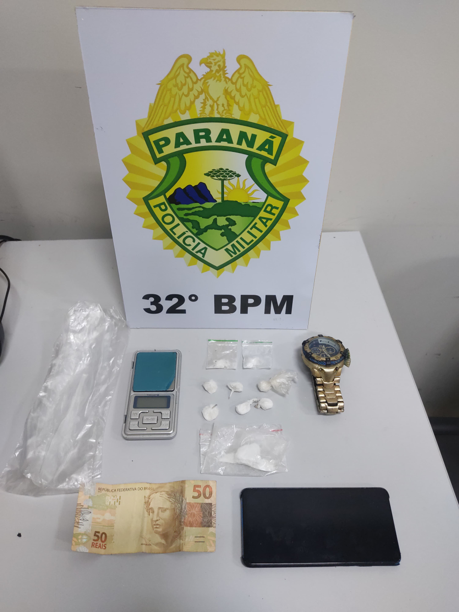 Homem é preso por tráfico de drogas durante patrulhamento em festa junina na zona rural de Mandaguaçu