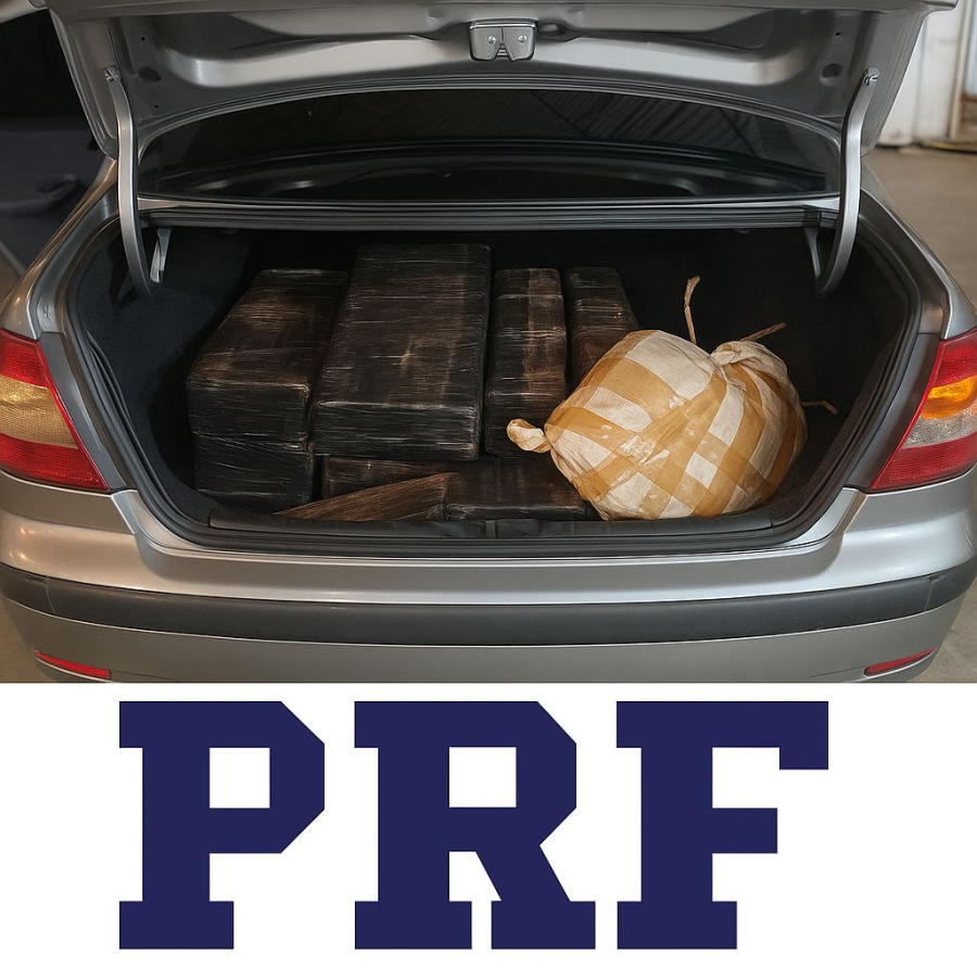 PRF intercepta carro e apreende 188 kg de maconha em Paiçandu